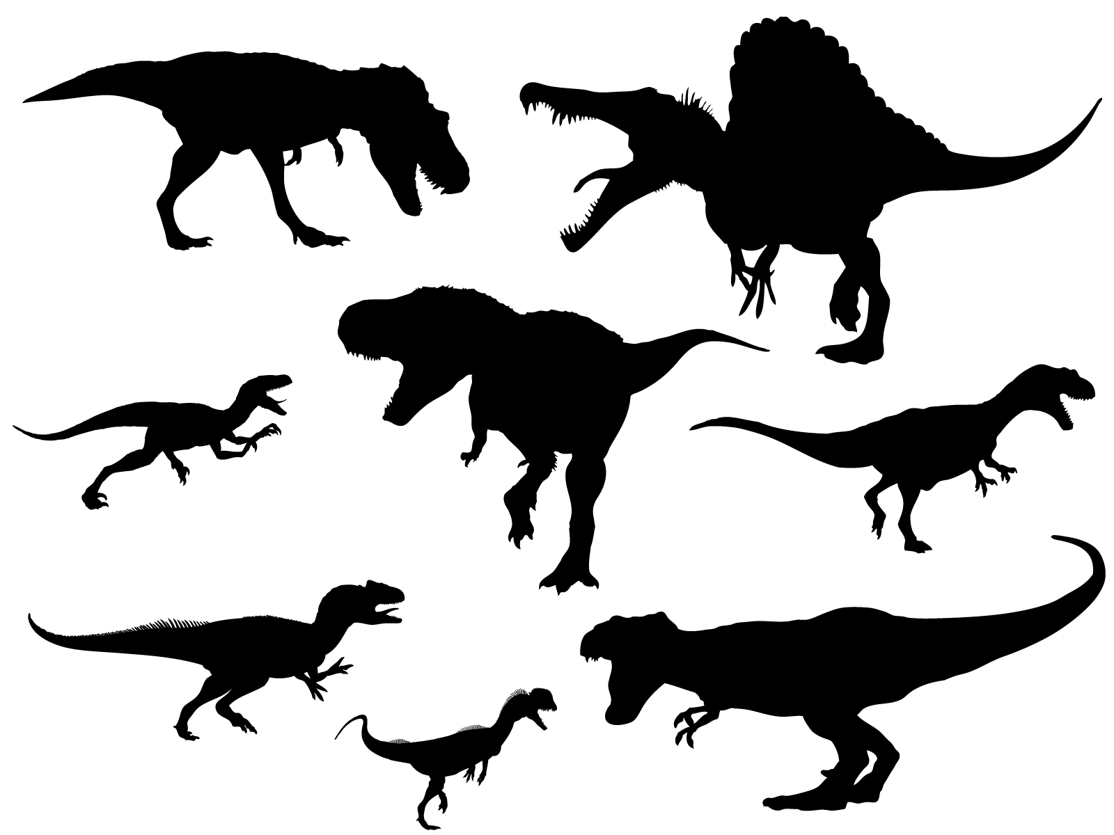 飛び六胞の能力のイメージの恐竜のシルエット