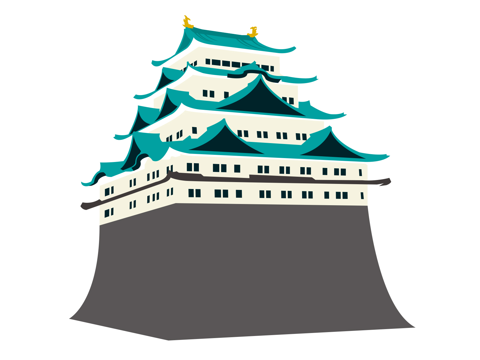 日本の城のイラスト